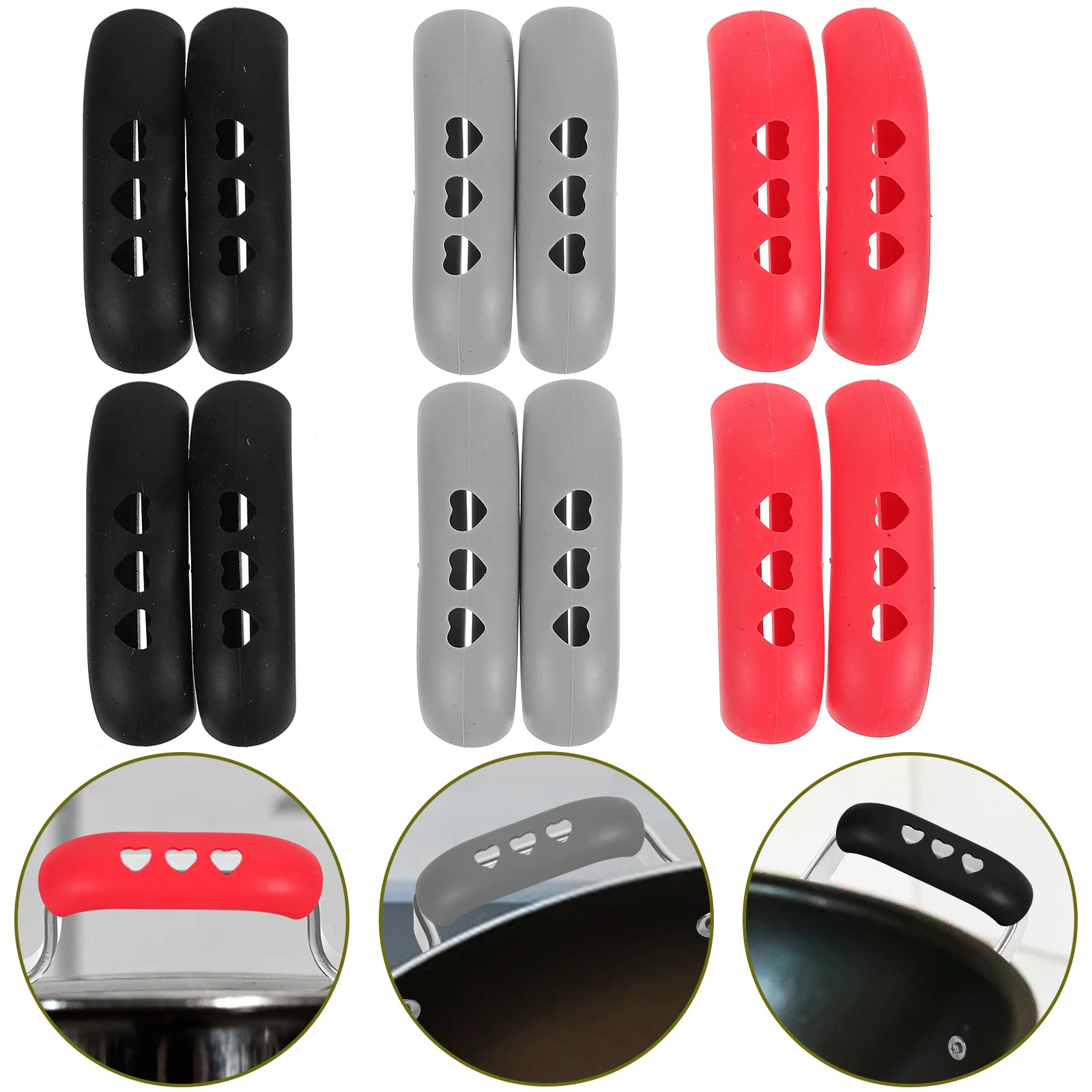 12Pcs Anti-Scald Kitchen Pot Handle Covers Heat Resistant Pan Protective Covers Practical Simple Installation Pan Handle Sleeve