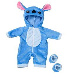 Disney Stitch Anime rysunek Stich bluzy z kapturem pajacyki garnitur Lilo i Stitch bądź odpowiedni dla 18-calowych lalek stroje Cartoon ładna dziewczyna prezenty