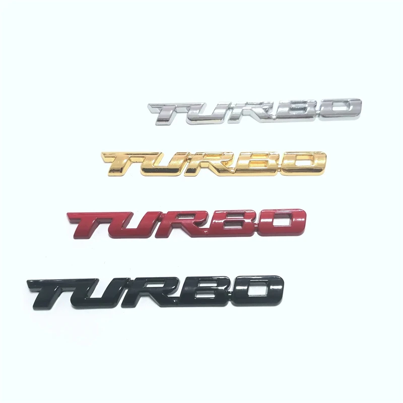 

Turbo logo Badge Brand New Car Styling Boost Loading Boosting 3D Metal Chrome Zinc Alloy 3D Emblem Sticker Decal Auto Accessory