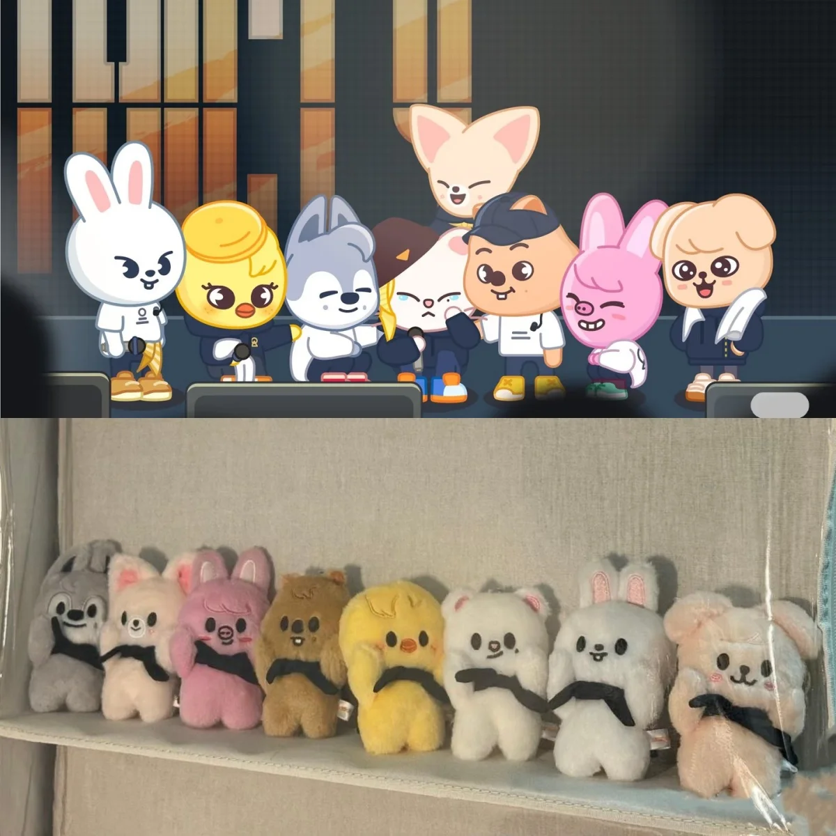 

Плюшевая мультяшная кукла K-pop группы SKZOO: Хёнджин, Феликс, Ли Ноу, Хан, Бангчан, И.Н. — магнитная кукла-брелок для сумки.