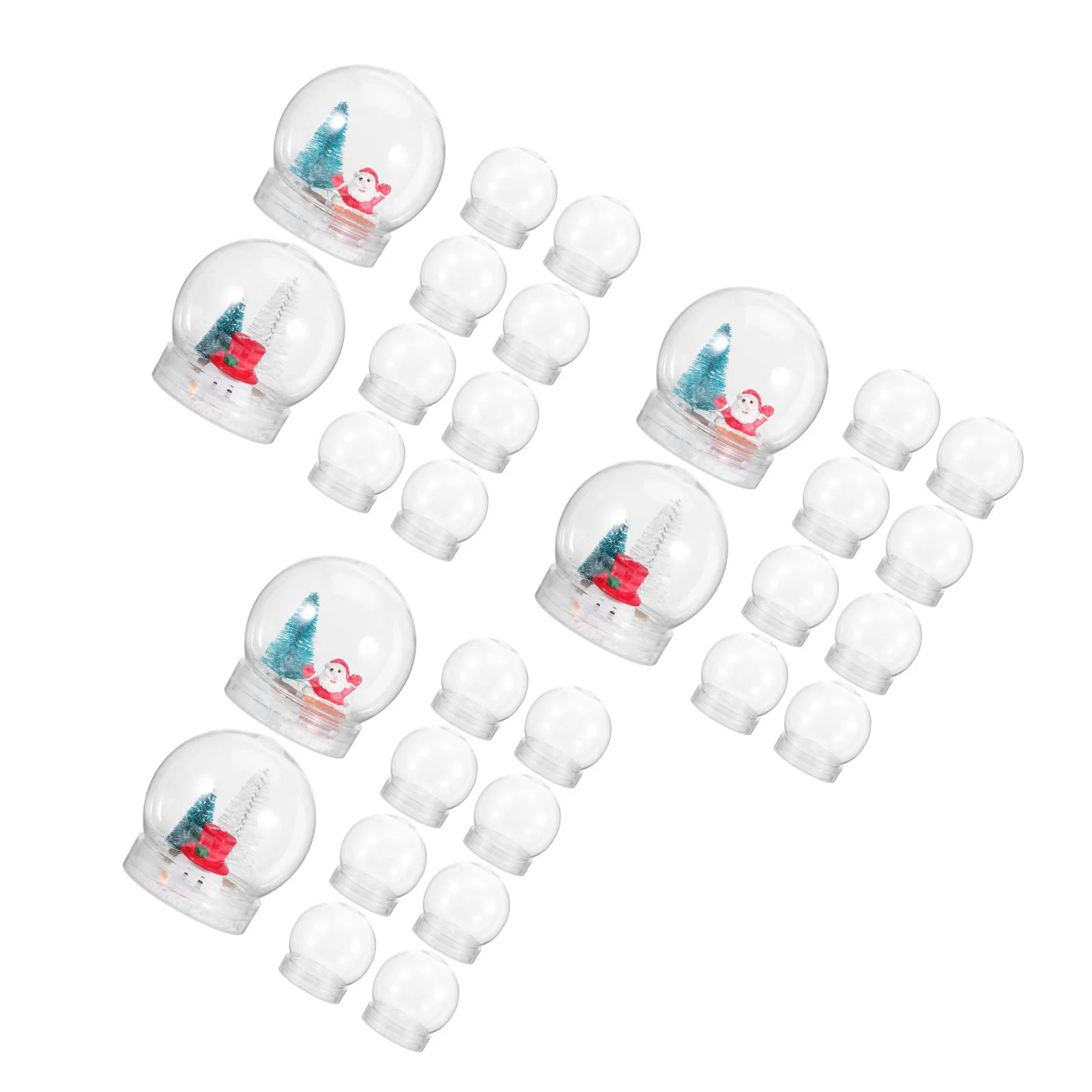 3 contagens DIY globo de neve mini globos de água de plástico compactos adereços para meninas planta falsa