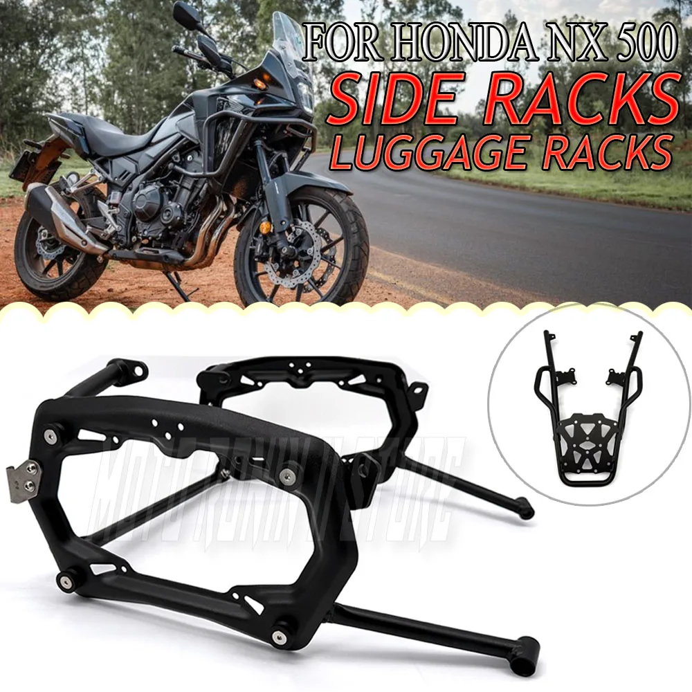 For HONDA NX500 500NX Side Luggage Rack Set Motorcycle Pannier Racks Frame Saddlebag Side Bracket Top Box Rack Set Trunk Support