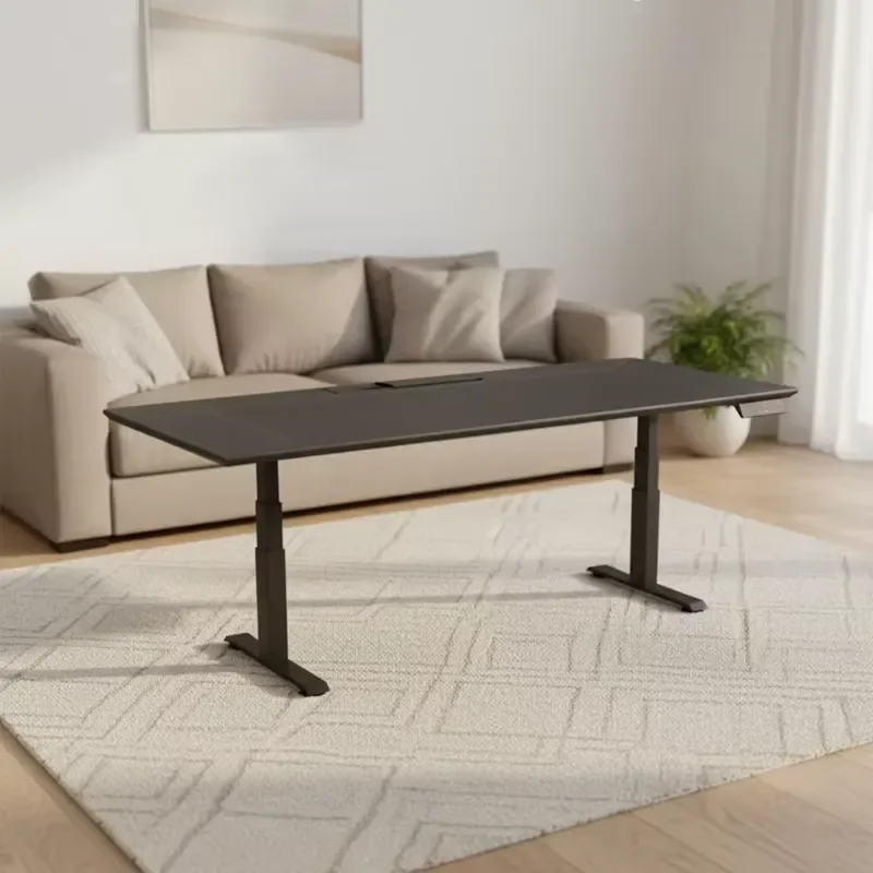 Electric Lifting Coffee Table Frame Dual Motor 3 Stage Metal Height Adjustable Modular Durable Design Black Luxury