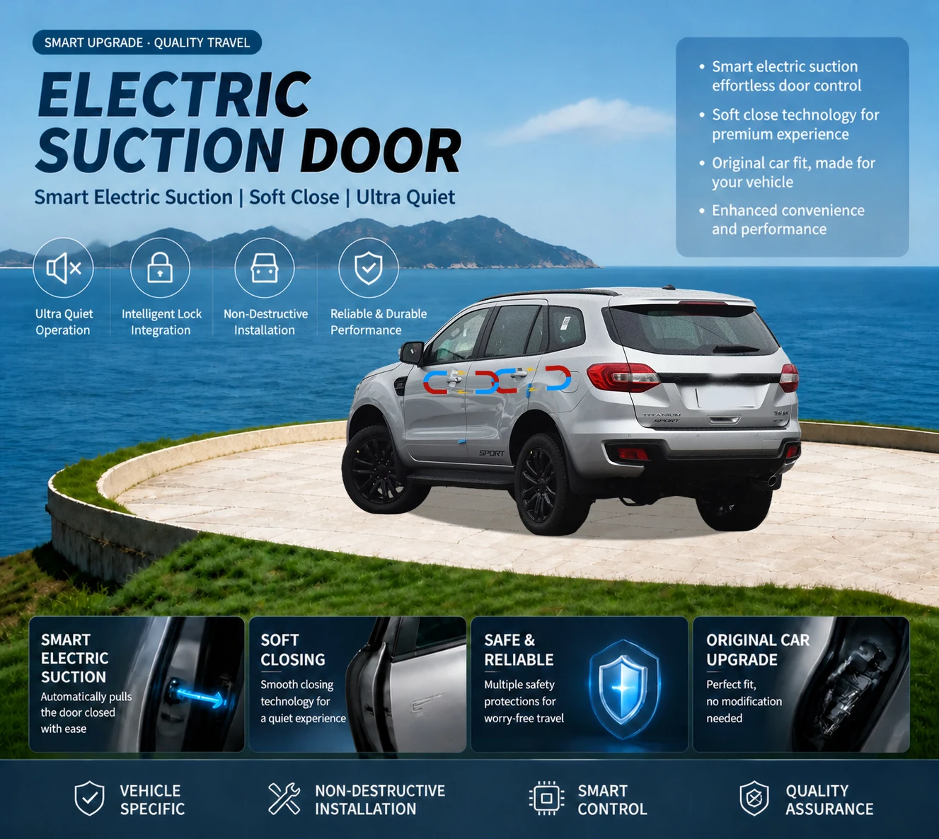 

Car Specific Car Modification Auto Suction Soft Close Door Modification Parts & Accessories For Ford Everest U375 UA 2015-2022