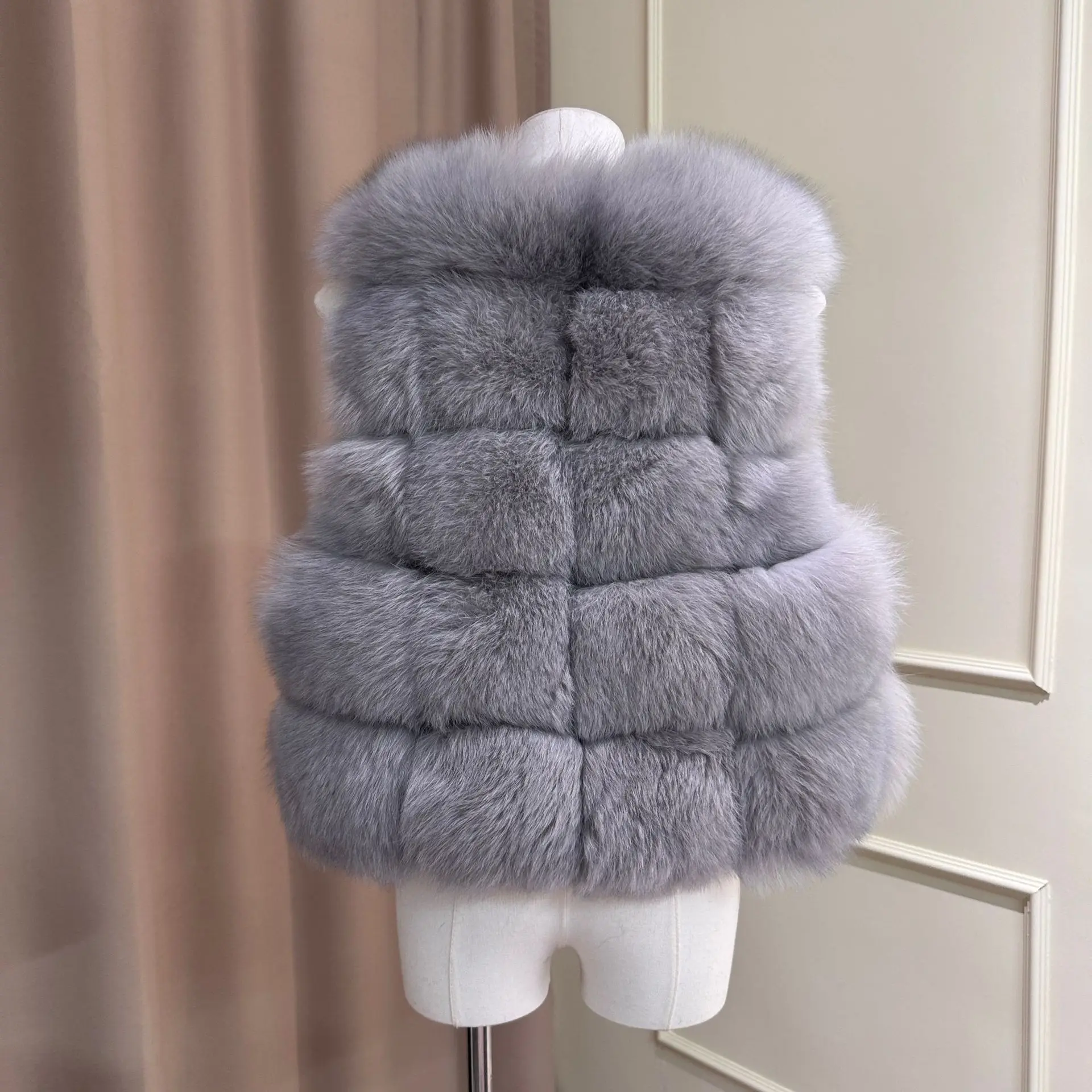 100% natürliche Fuchs Pelz Weste Frauen Winter Mantel Mode Flauschigen Warme Weibliche Kurze Echt Fox Pelzmantel Hohe Luxus Pelz Jacken