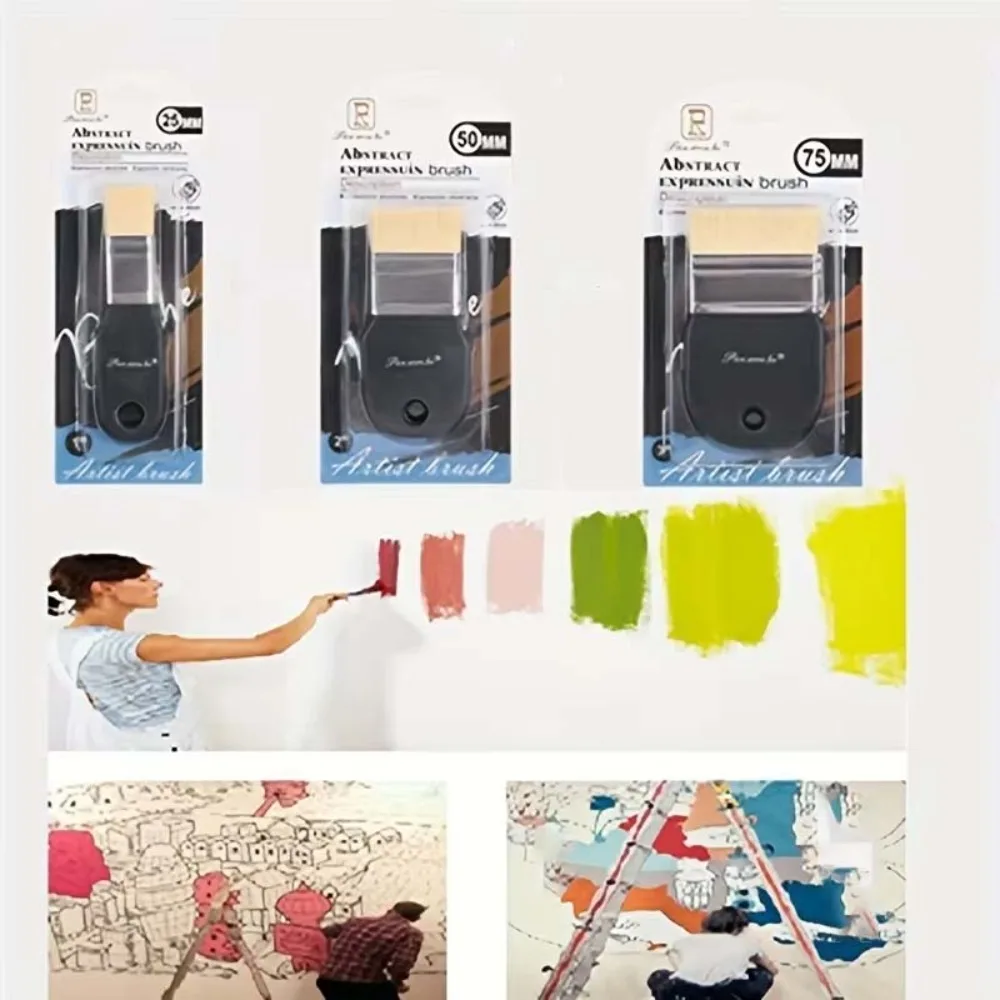 

3pcs/set Soft Hair Drawing Board Brush Lightweight Plastic Nylon Paint Brush Not Easily Deformed Black