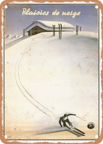 METAL SIGN - 1935 Pleasures of Snow SNCF Vintage Ad sign
