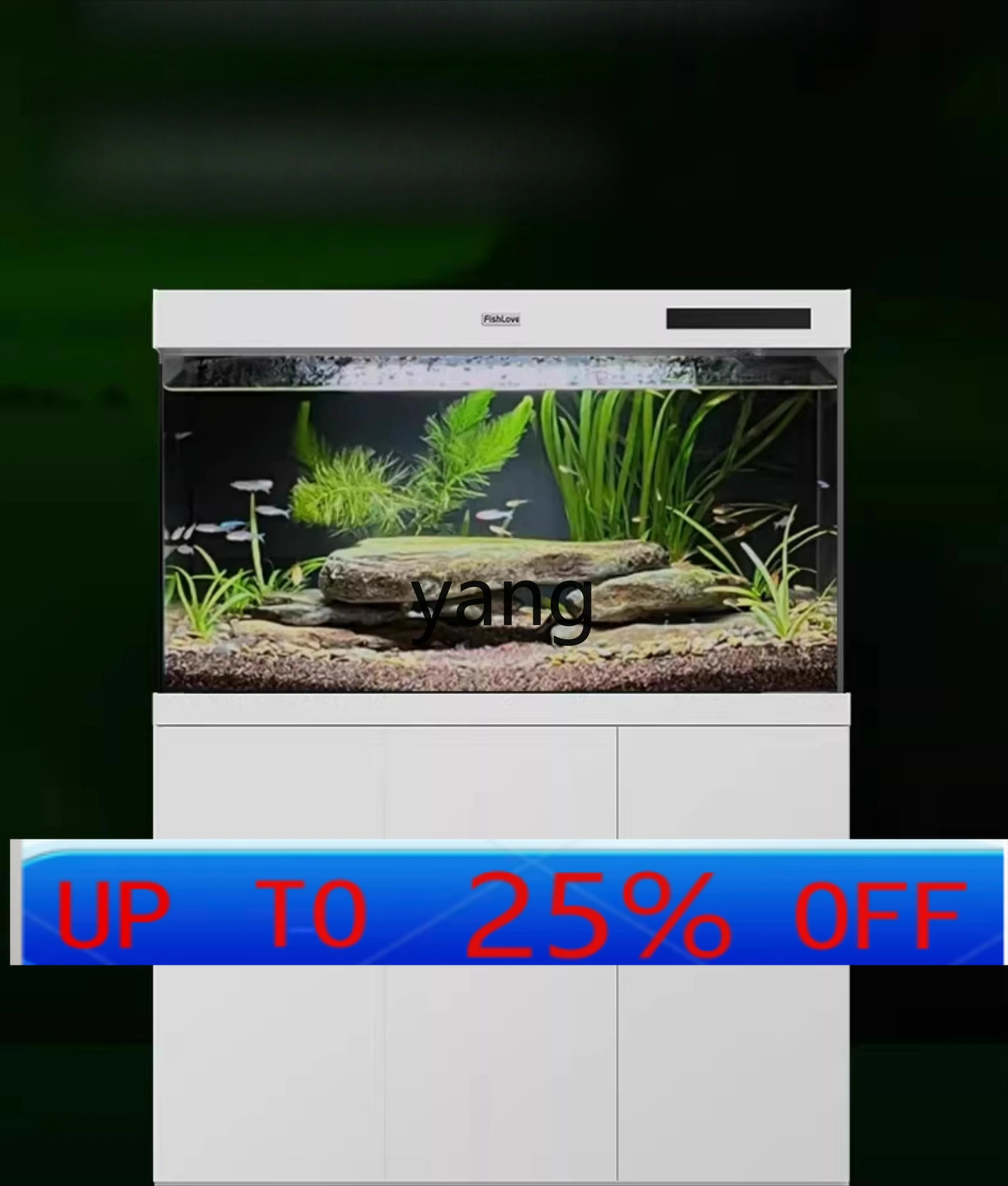 

Lh Ultra-clear Glass Living Room Floor-standing Fish Tank with Base Cabinet Professional Bottom Filter Aquarium