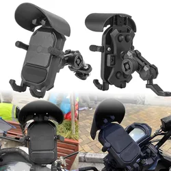 Supporto per cellulare ricaricabile 360 °   Staffa di montaggio per telefoni antivibranti regolabile con rotazione con copertura per cappello per la maggior parte delle motociclette