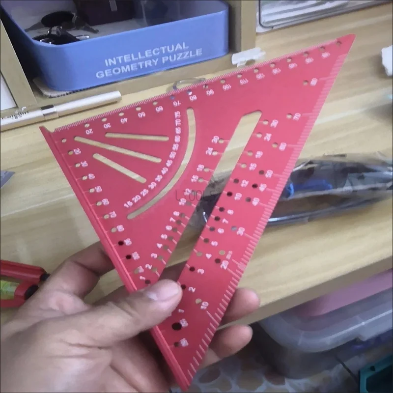Aluminum Alloy Triangle Ruler Multifunctional  Degree Thick High Precision  Square Ruler for Woodworking Decoration Projects
