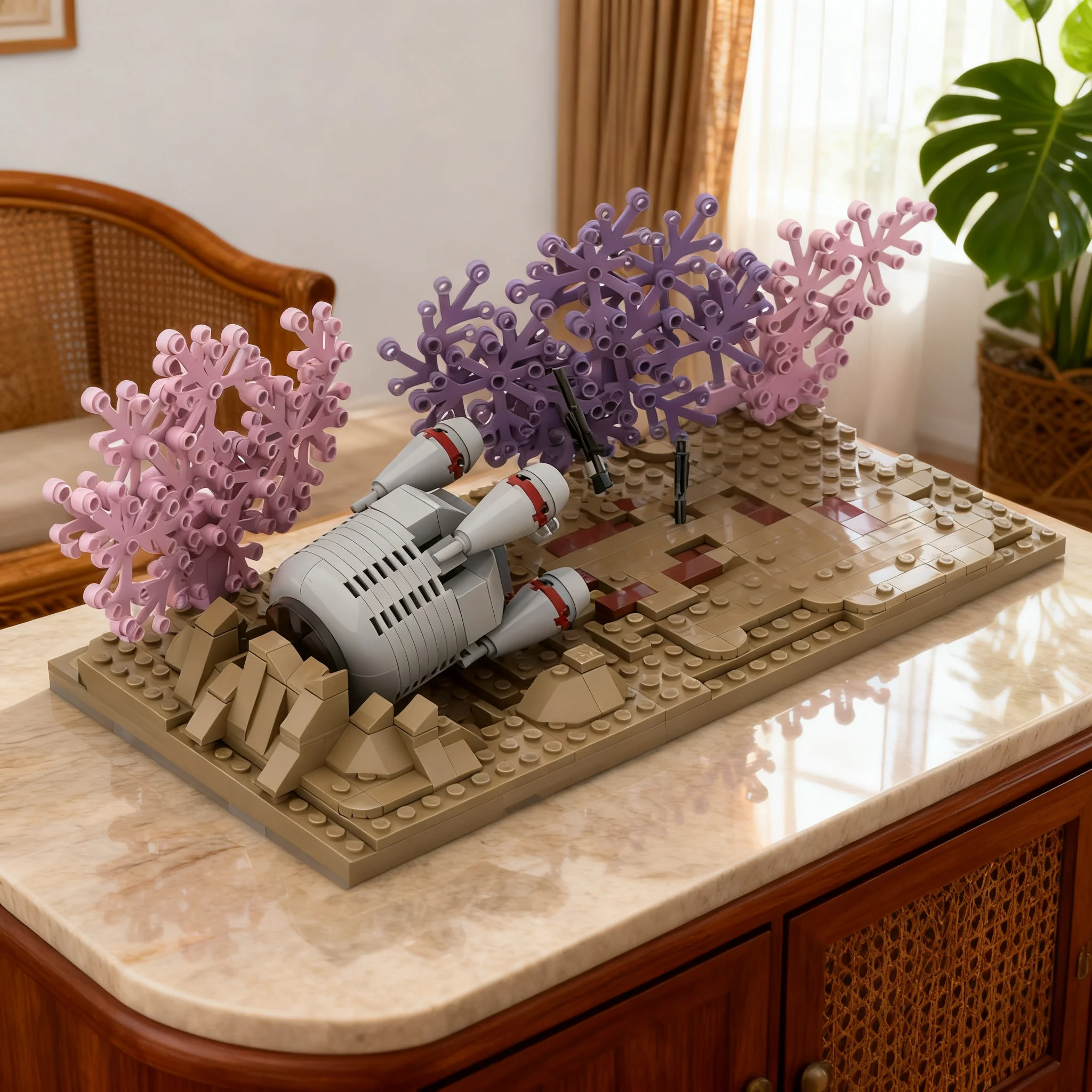 490 деталей MOC Star Battle: Галактический конфликт, Эпизод 1 – Модель-конструктор «Притворная атака», архитектурная игрушка, подарки на день рождения, набор для творчества из кирпичиков