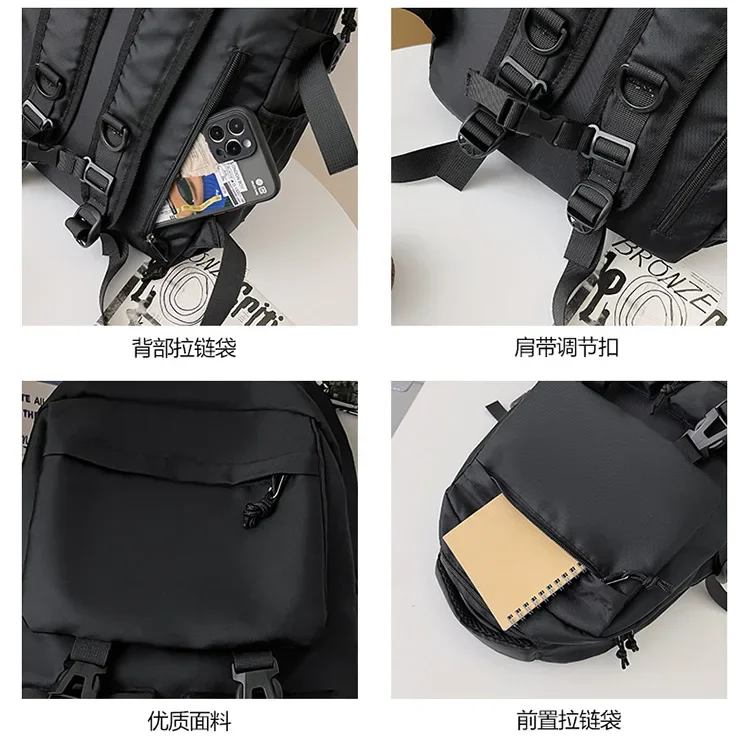 2024 New Arrival Black Backpack for Men and Women with Multi-Pockets and Large Capacity, Perfect for College Students backpacks