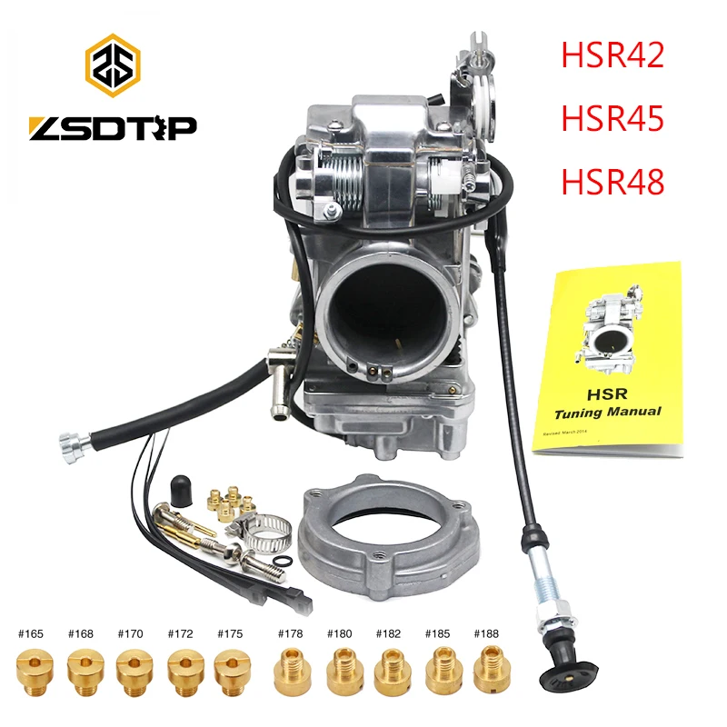 ZSDTRP Motorcycle Carburetor Mikuni HSR TM42 42mm HSR45 45mm HSR48 48mm for Harley EVO Evolution Pumper Carburetor with jets