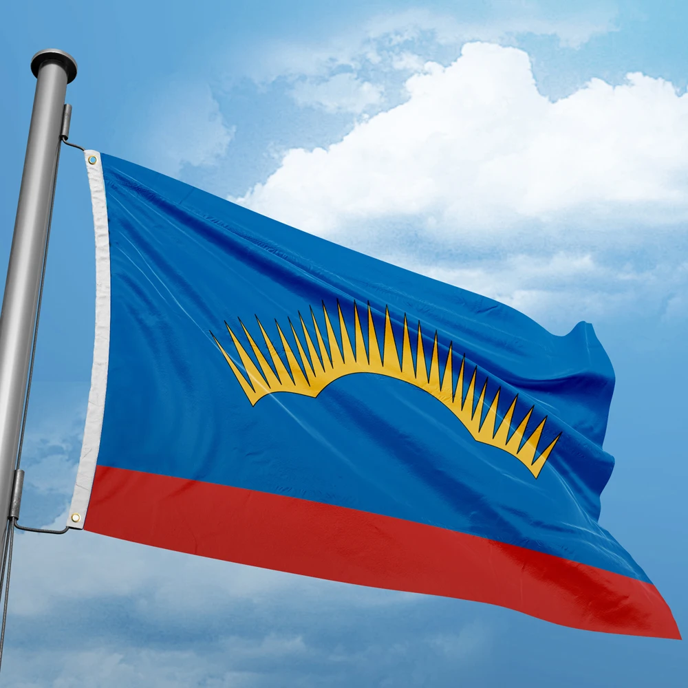 Flag Of Murmansk Oblast 3* 5FT 90*150CM Flags Federal Subjects Russia Custom Logo Indoor Outdoor Decoration  Banners Polyester