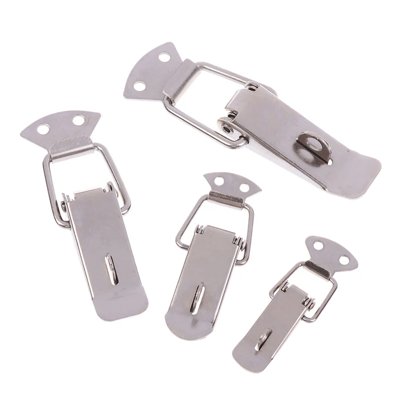 1PC Stainless Steel Duckbill Spring Clamp Door Lock Toolbox Toggle Clamp Wooden Box Metal Latch Lock Wooden Box Security Buckle