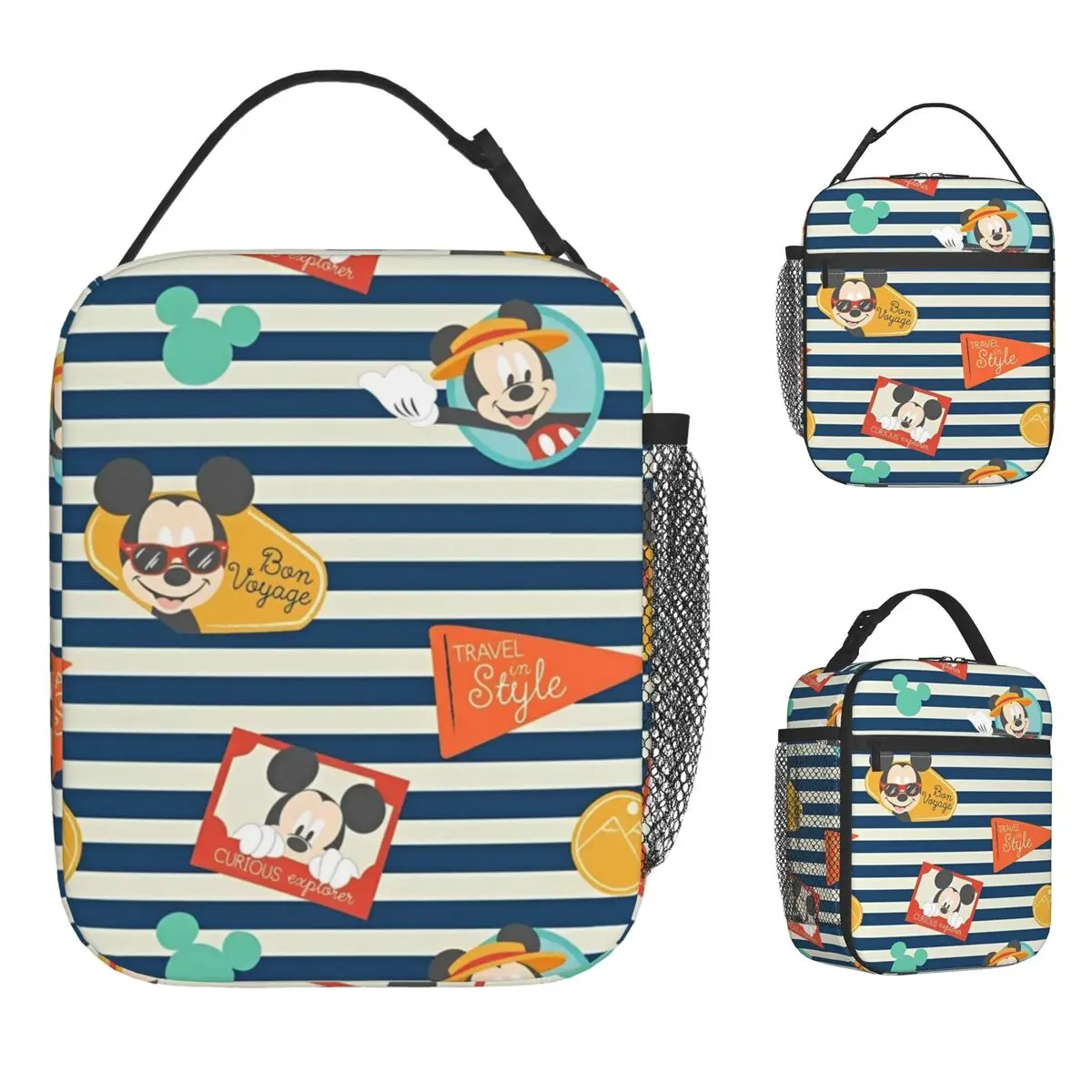 

Mickey Mouse TRVEL Insulated Lunch Bags Thermal Bag Meal Container Large Tote Lunch Box Food Bag Beach Outdoor