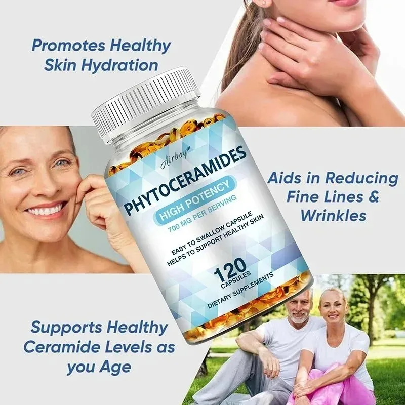 

Phytoceramides Capsules - Anti-aging, Improve Skin & Hair Health, Reducing Wrinkles and Fine Lines, Skin Repairing