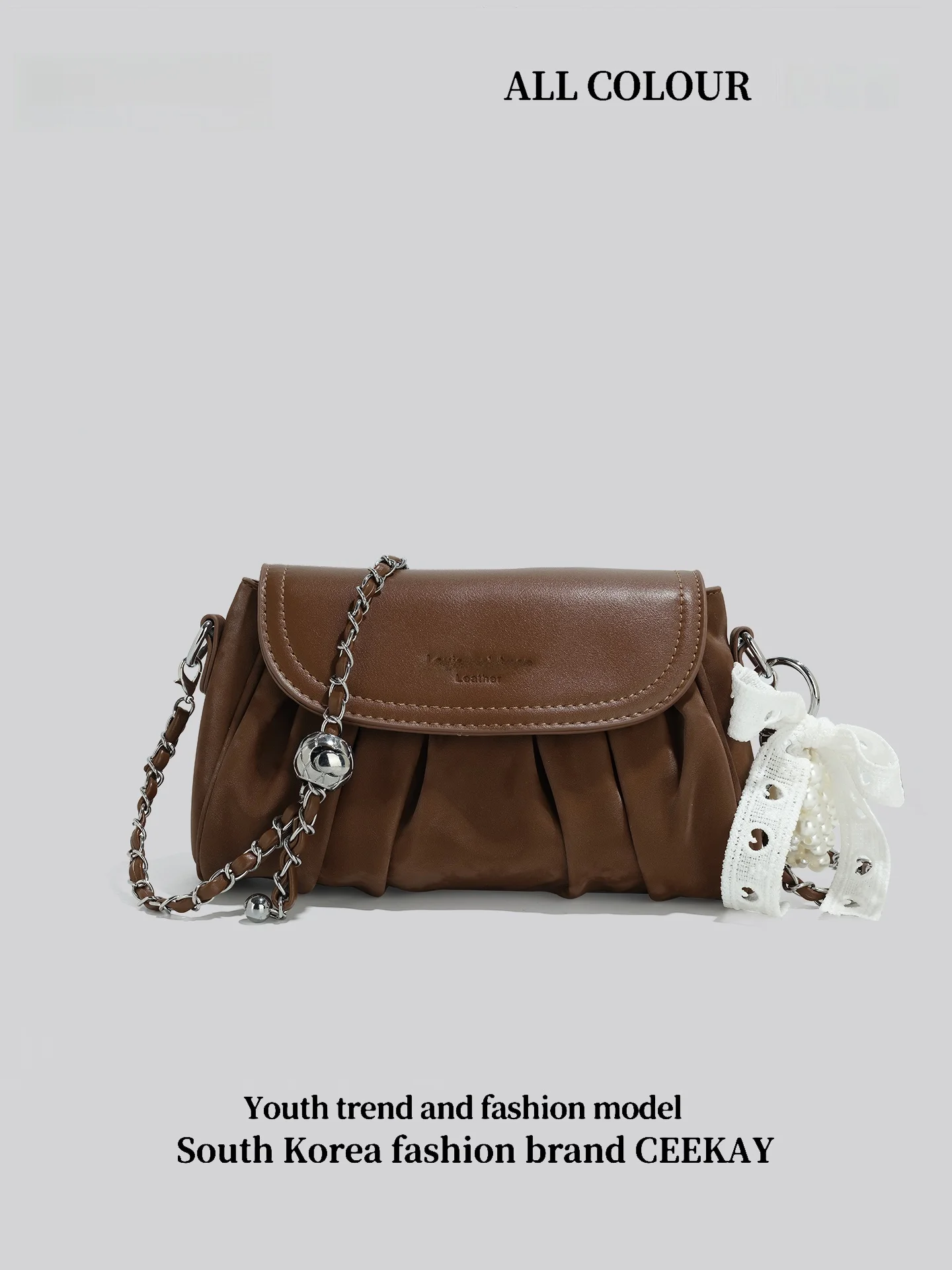 Ceekay Original Folded Small Chain Cloud Bag Women's Crossbody Bag Casual Minimalist Style Magnetic Buckle Closure Youth Suit...