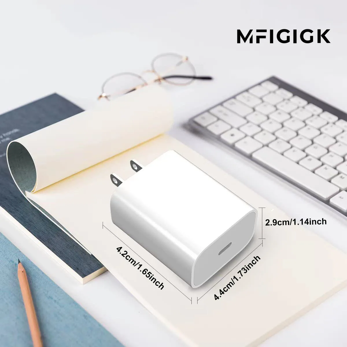 شاحن محول حائط سريع الشحن PD 20 وات USB من النوع C مع سلك كابل لهاتف iPhone IPad - مجموعتان #2