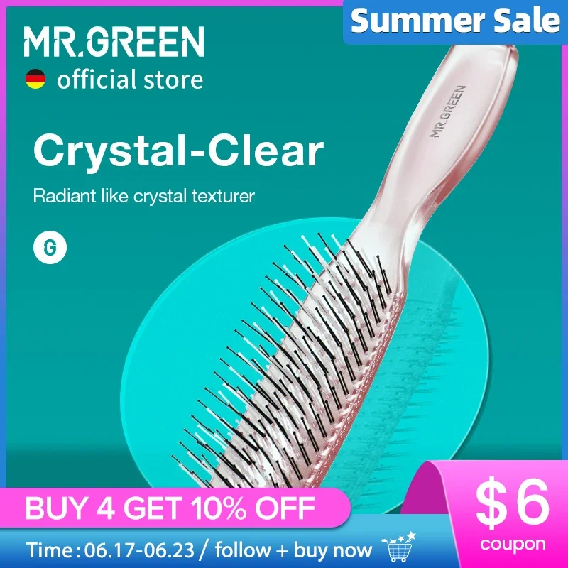 

MR.GREEN Hair Brush Scalp Massage Combs Volumizing Hair Styling Fine Tooth Detangling Tool For Long Wet Dry Hair Women Gift