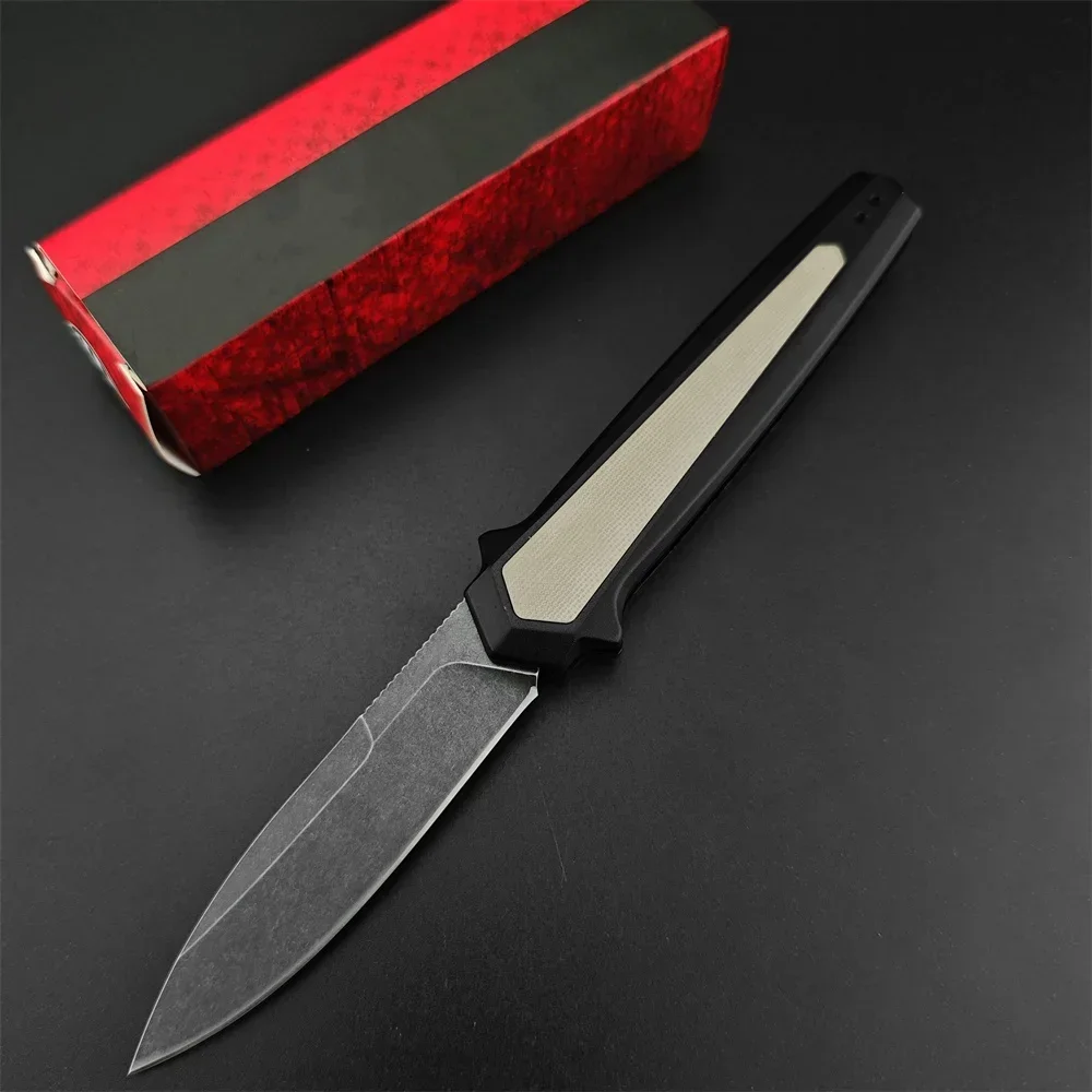 AU TO KS 7950 Launch BlackWashed Spear Point Blade Aluminum Handles with Pocket Clip