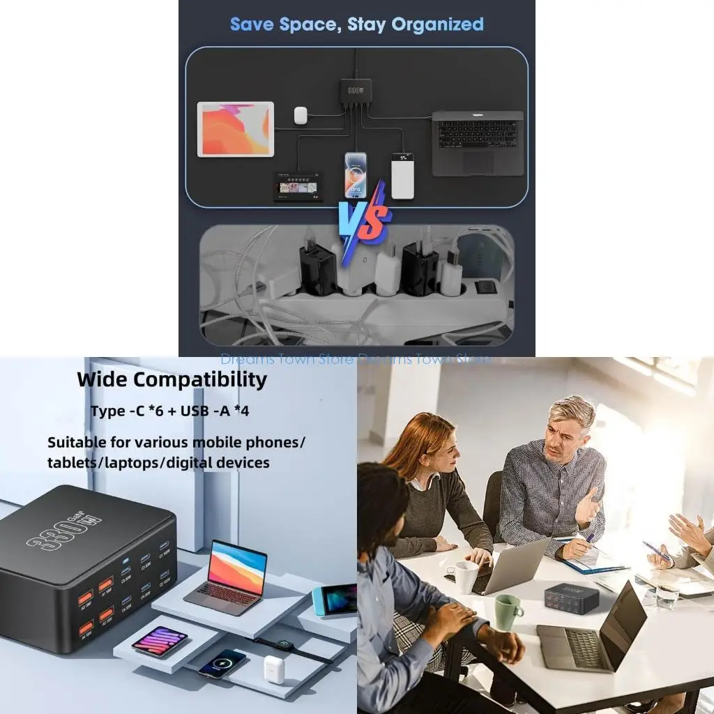 HX6A Intelligent 10 Connection Charging Dock 100W DOG Quick Charging Overheating Prevention Technology