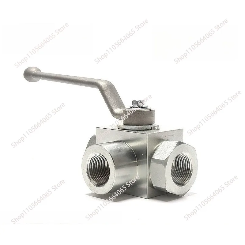 Stainless Steel High Pressure 3-Way Ball Valve L Type Female Thread 1/4