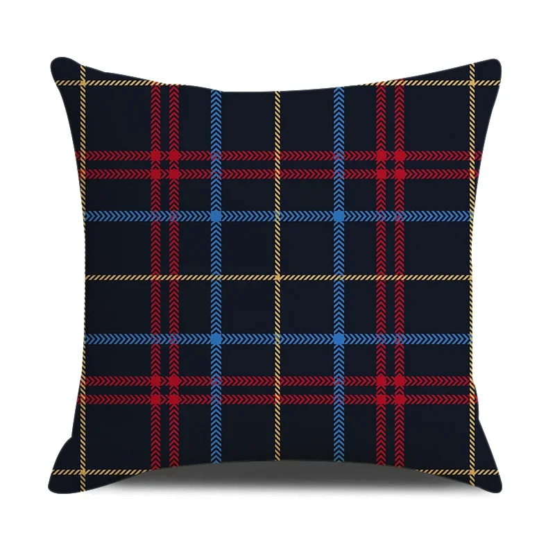 Vintage Check Pillow Cases 45x45cm Home Bedroom Sofa Decorative Throw Pillow Covers Simple Colorful Plaid Stripes Cushion Covers