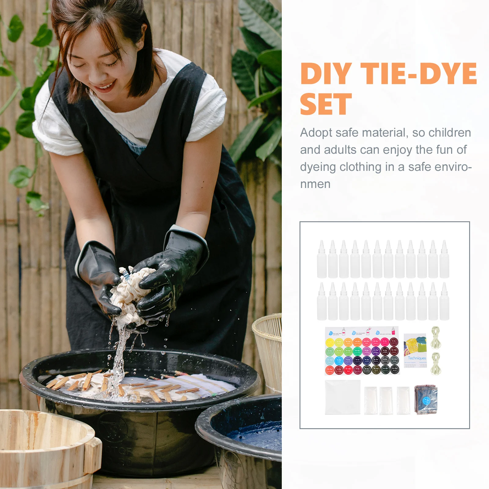 

1 Set Tie Dye Kit With 8 Colors Powder Dye Bulk Fabric Decorating Supplies Diy Tie-Dye Party Craft Activity For Adults