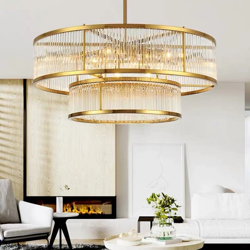 

Luxury Customizable Golden Living Room Chandelier Lighting Modern Atmosphere for Hotel Lobby Villa Hanging Lighting