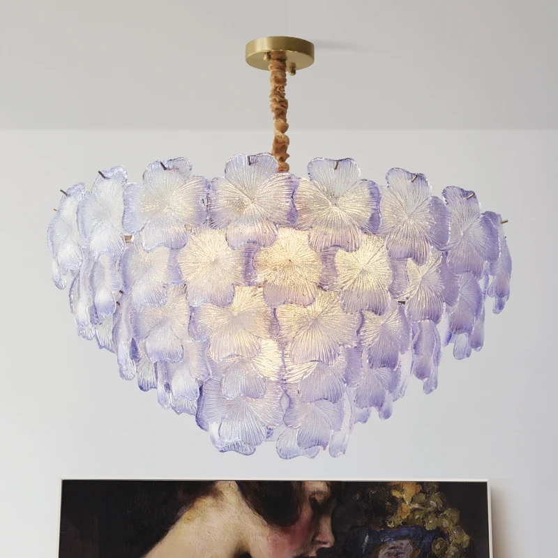

Living Room Chandelier French Cream Style Flower Bedroom Lamp 2025 New Modern Light Luxury Glass Hall Main Chandelier Lamp