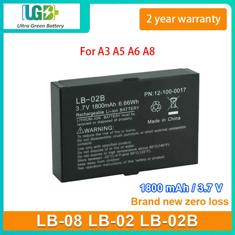 

UGB New LB-08 LB-02 LB-02B Battery For AnyYiew A2 A3 A5 A6 A8 12-100-0001 medical battery 3.7V 1800mAh