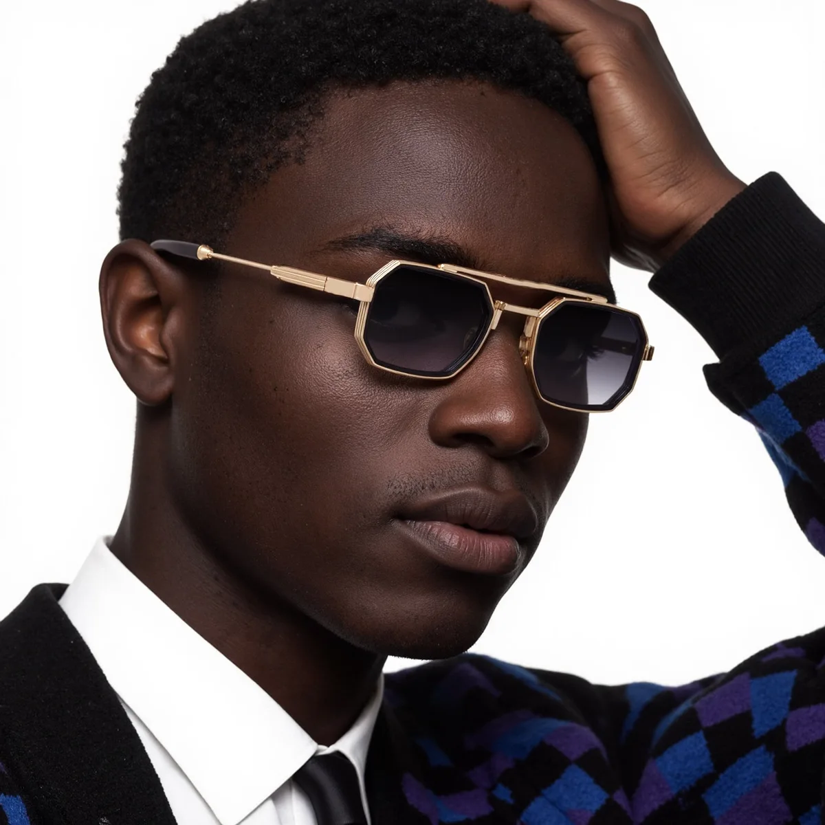 

2025 New Small Frame Sunglasses High Sense Women Brand Full Frame Sun Glasses Shadesmen's Double Beam Retro Glasses UV400