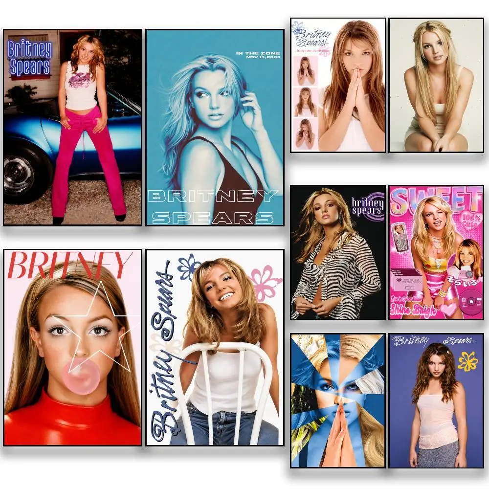 Singer B-Britney Spears Pop Icon Poster HD Removable Wall Art Gift Bedroom Lounge Dorm Office Gaming Cafe Bars