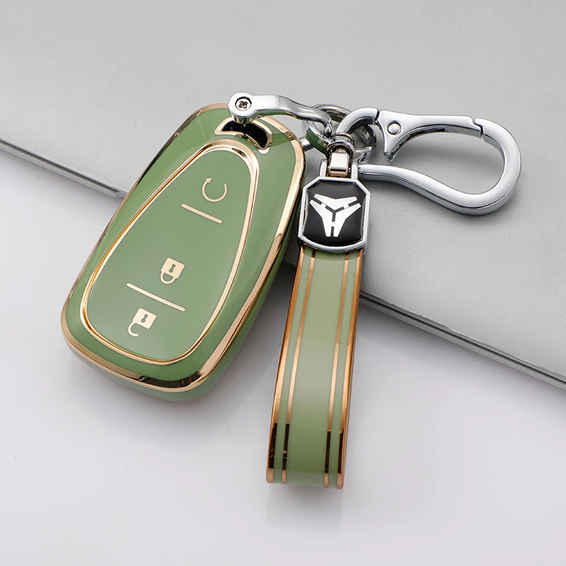 2 3 Buttons TPU Car Remote Smart Key Case Cover for Chevrolet Cruze Spark Camaro Volt Bolt Trax Malibu Auto Key Shell Keychain