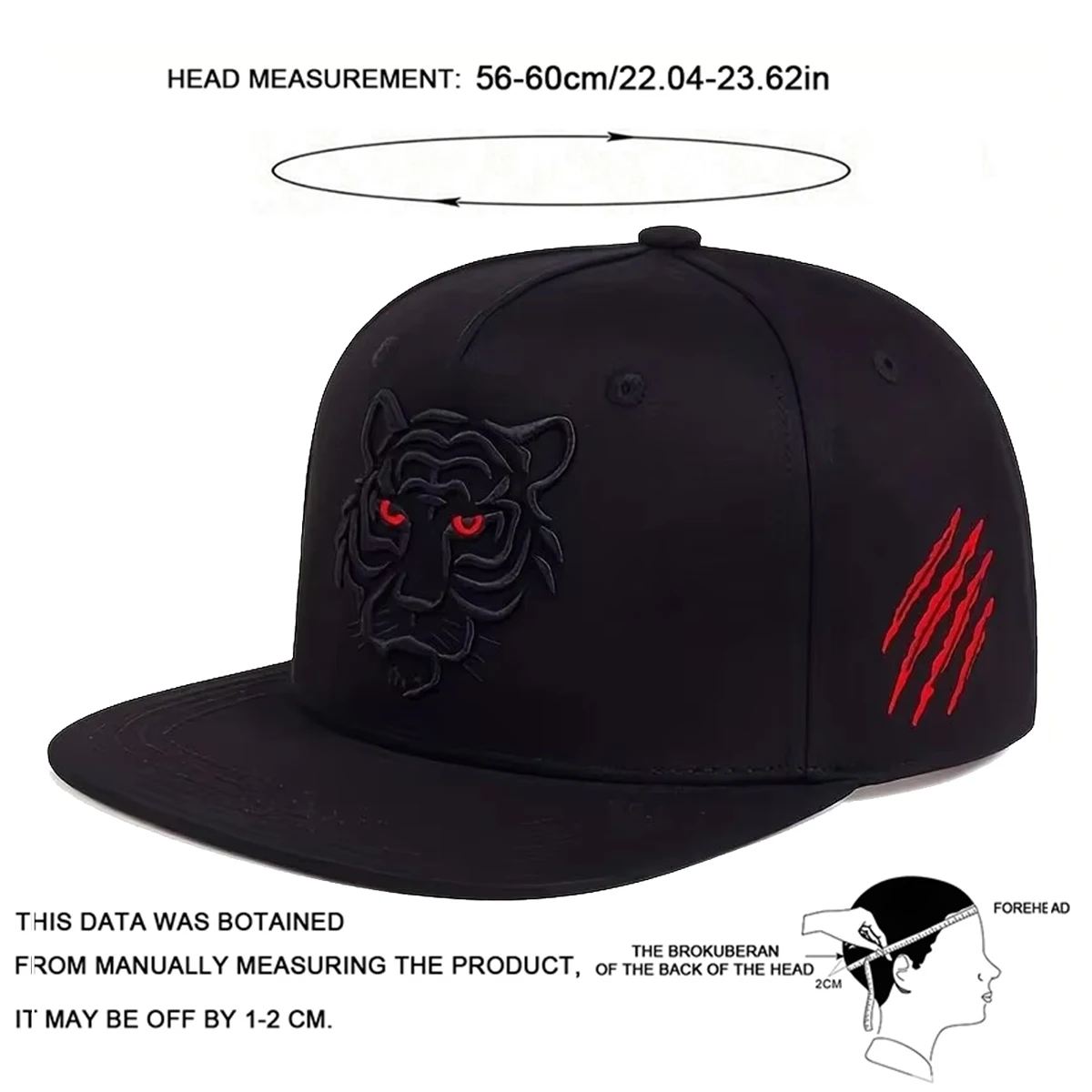 Unisex Tiger Embroidered Hip-hop Hats Outdoor Adjustable Casual Baseball Caps Sunscreen Hat image 6