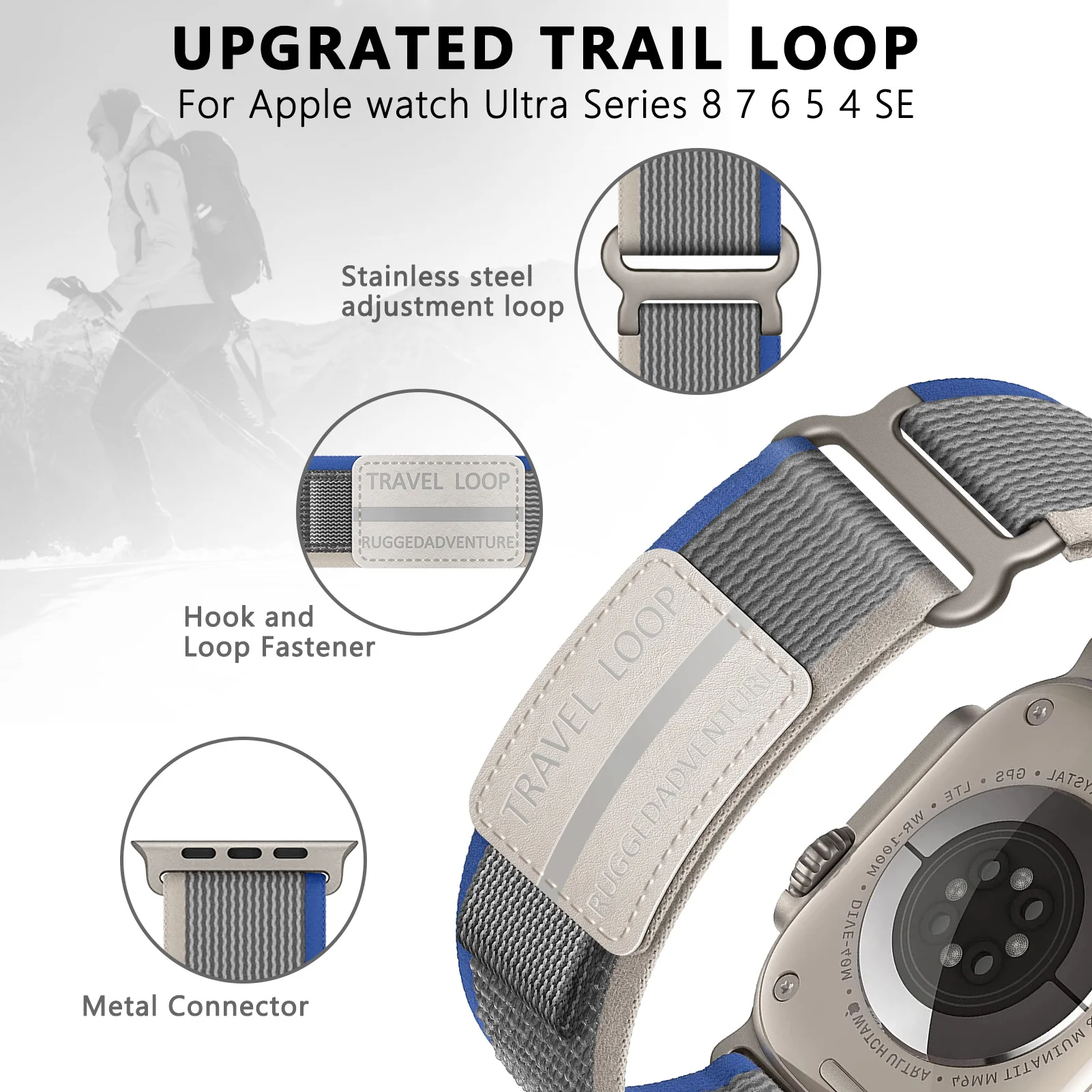 Trail loop Strap for Apple watch ultra band 49mm 44mm 46mm 45mm 42mm 41mm 40mm correa bracelet iWatch series 10 9 8 7 6 5 4 3 se