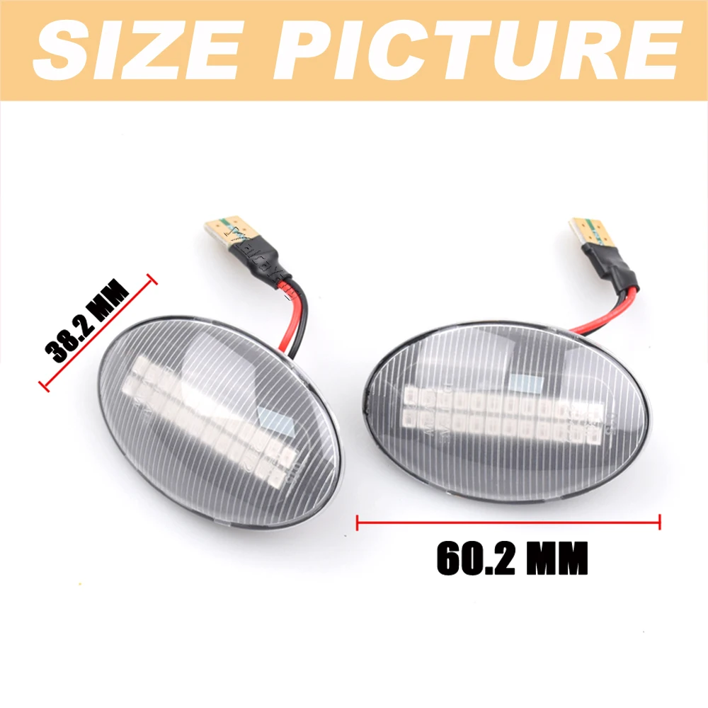 2Pcs Car Dynamic LED Side Marker Lihgt Turn Signal Lamp For Opel Corsa B C Astra F Combo B C Meriva A Car Accessories