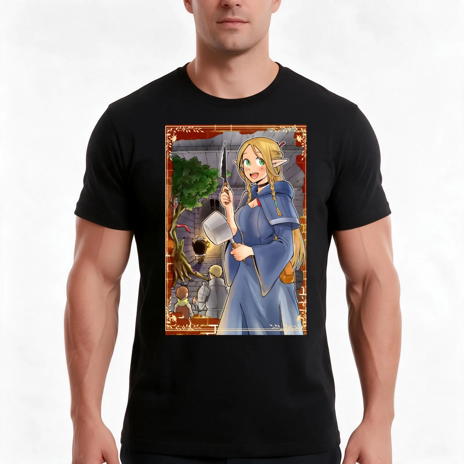 Dungeon Art - All in One T-Shirt, Summer Casual Cotton Tee, Oversized Streetwear Tops, Vintage Graphic Print, Unisex Men Women