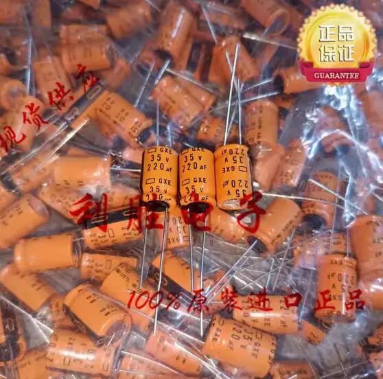30PCS/LOT Japanese NIPPON Electrolytic Capacitor 35V 220UF 10*16 GXE resistant to high temperature of 125 degrees FREE SHIPPING