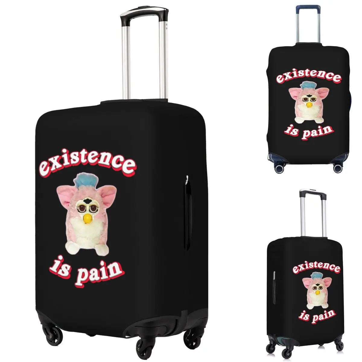 

Furby Existence Is Pain Suitcase Cover Protection Elastic Travel Luggage Protector Covers for 18-32 Inch