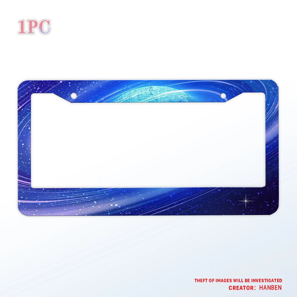 

Starry Sky Universe upstairs gradient blue purple license plate holder, aluminum matte license plate holder, holiday gift
