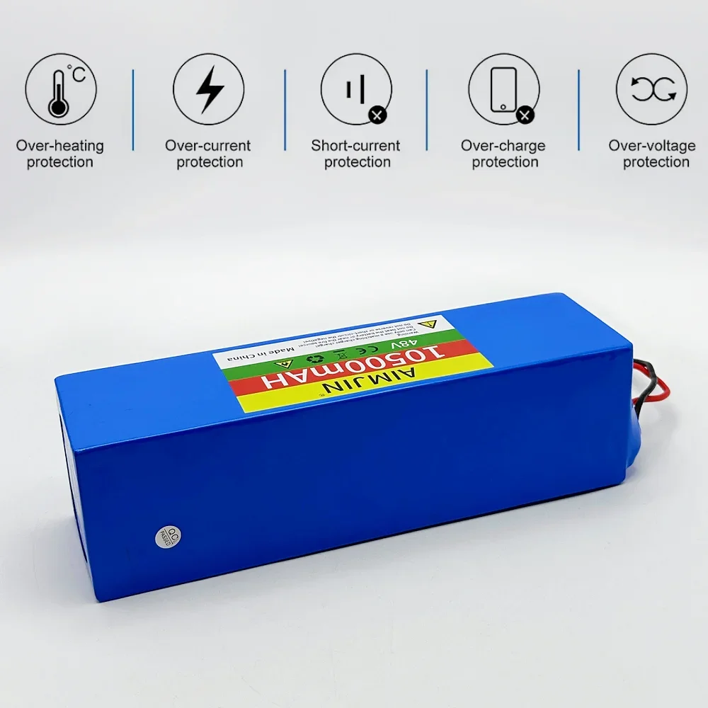 18650 Lithium ion Rechargeable Battery Pack 13S3P 48V 10500mAh Suitable for Electric Bicycles Scooters Battery With BMS