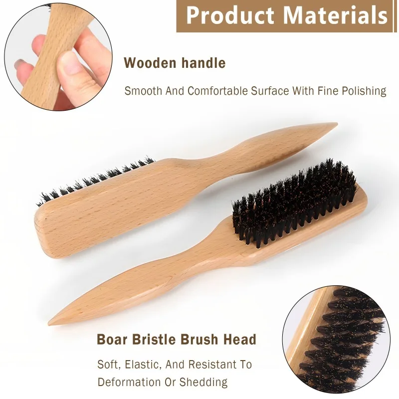 Boar Bristle Hair Pointed-Tail Bristle Comb - Unisex, Smooth & Anti-Static, No Tangles No Hair Damage, Home Use