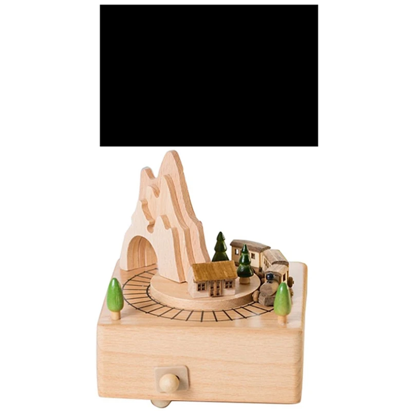 Wooden Musical Box Featuring Mountain Tunnel & 45X100cm Magnetic Chalkboard Wall Stickers Children Chalk Drawing Note