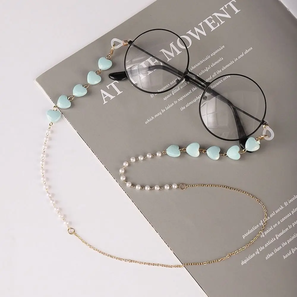 Hanging Neck Neck Strap String Gold Color Mask Anti-lost Chains Spectacle Cord Pearl Sunglasses Chains Love Glasses Chains
