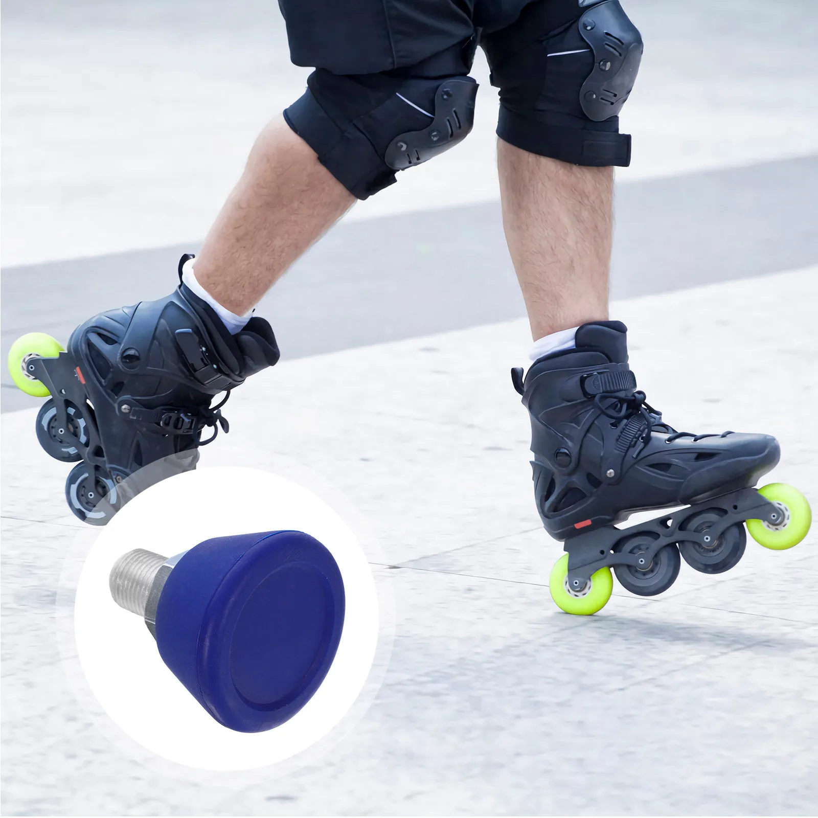 

Heavy Duty Roller Skate Toe Stopper Replacement Brake Pad for Double Row Skates Stainless Steel Rubber Composite Grip Stability