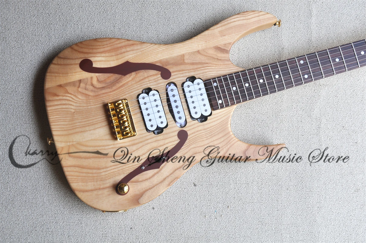 Natural Color Electric guitar RG Guitar Ash body Maple neck Fixed bridge HSH pickup Maple fingerboard Gold tuners