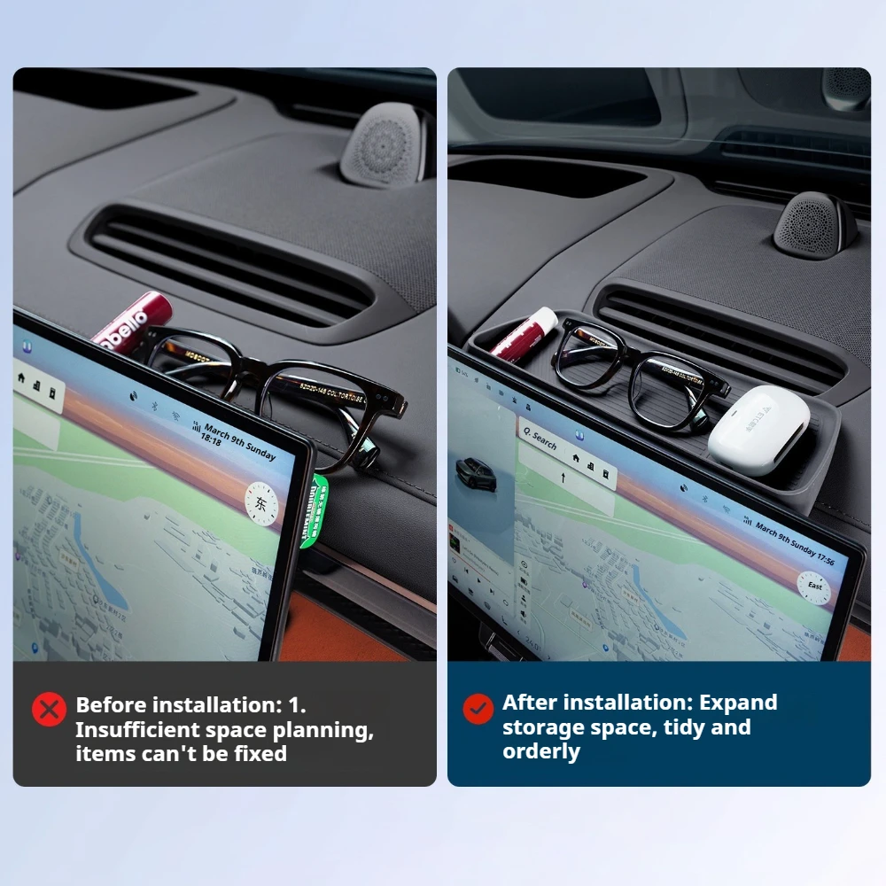 For All-New ZEEKR 7X Central Control Rear Storage Box, Silicone ETC Holder, Practical Car Interior Accessories
