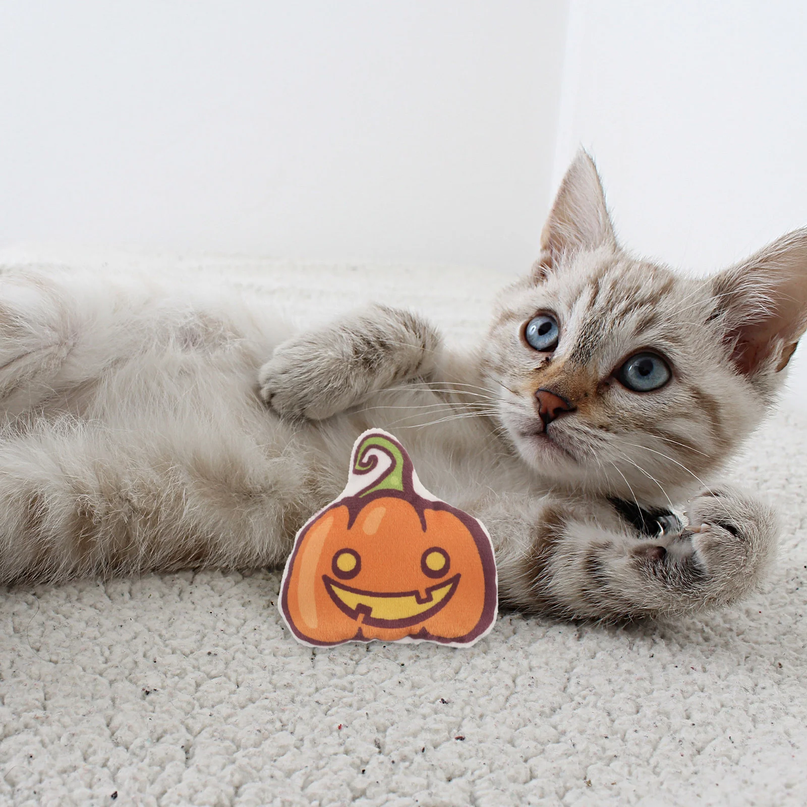 Pet Plush Toy Stuffed Pumpkin Catnip Toys For Indoor Cats Biting Kitten Self-playing Chewing